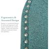 Madison Park Swivel Barrel Accent Chair, Upholstered Curved Back with 7-Inch Thick Woven Cushion, 360° Swivel, Nailhead Trim, Comfy Chair for Living Room, Bedroom, Office, 28″ Wide, Neutral, Tyler(Teal)