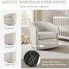 Madison Park Swivel Barrel Accent Chair, Upholstered Curved Back with 7-Inch Thick Woven Cushion, 360° Swivel, Nailhead Trim, Comfy Chair for Living Room, Bedroom, Office, 28″ Wide, Neutral, Tyler(Natural Multi)