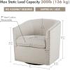 Madison Park Swivel Barrel Accent Chair, Upholstered Curved Back with 7-Inch Thick Woven Cushion, 360° Swivel, Nailhead Trim, Comfy Chair for Living Room, Bedroom, Office, 28″ Wide, Neutral, Tyler(Natural Multi)