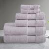 Madison Park Turkish 100% Cotton 600Gsm Luxury Premium Thick Soft Absorbent Hotel Bathroom Towel Set Shower Hand Face Washcloths, Assorted Sizes, Natural 6 Piece(Lavender)