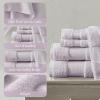Madison Park Turkish 100% Cotton 600Gsm Luxury Premium Thick Soft Absorbent Hotel Bathroom Towel Set Shower Hand Face Washcloths, Assorted Sizes, Natural 6 Piece(Lavender)