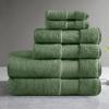 Madison Park Turkish 100% Cotton 600Gsm Luxury Premium Thick Soft Absorbent Hotel Bathroom Towel Set Shower Hand Face Washcloths, Assorted Sizes, Natural 6 Piece(Green)