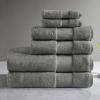 Madison Park Turkish 100% Cotton 600Gsm Luxury Premium Thick Soft Absorbent Hotel Bathroom Towel Set Shower Hand Face Washcloths, Assorted Sizes, Natural 6 Piece(Charcoal)