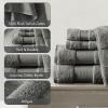 Madison Park Turkish 100% Cotton 600Gsm Luxury Premium Thick Soft Absorbent Hotel Bathroom Towel Set Shower Hand Face Washcloths, Assorted Sizes, Natural 6 Piece(Charcoal)