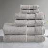 Madison Park Turkish 100% Cotton 600Gsm Luxury Premium Thick Soft Absorbent Hotel Bathroom Towel Set Shower Hand Face Washcloths, Assorted Sizes, Natural 6 Piece(Grey)