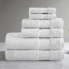 Madison Park Turkish 100% Cotton 600Gsm Luxury Premium Thick Soft Absorbent Hotel Bathroom Towel Set Shower Hand Face Washcloths, Assorted Sizes, Natural 6 Piece(White)