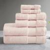 Madison Park Turkish 100% Cotton 600Gsm Luxury Premium Thick Soft Absorbent Hotel Bathroom Towel Set Shower Hand Face Washcloths, Assorted Sizes, Natural 6 Piece(Blush)