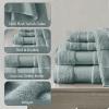 Madison Park Turkish 100% Cotton 600Gsm Luxury Premium Thick Soft Absorbent Hotel Bathroom Towel Set Shower Hand Face Washcloths, Assorted Sizes, Natural 6 Piece(Blue)