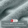 Madison Park Turkish 100% Cotton 600Gsm Luxury Premium Thick Soft Absorbent Hotel Bathroom Towel Set Shower Hand Face Washcloths, Assorted Sizes, Natural 6 Piece(Blue)