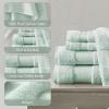 Madison Park Turkish 100% Cotton 600Gsm Luxury Premium Thick Soft Absorbent Hotel Bathroom Towel Set Shower Hand Face Washcloths, Assorted Sizes, Natural 6 Piece(Seafoam)