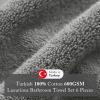 Madison Park Turkish 100% Cotton 600Gsm Luxury Premium Thick Soft Absorbent Hotel Bathroom Towel Set Shower Hand Face Washcloths, Assorted Sizes, Natural 6 Piece(Charcoal)