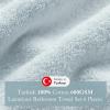 Madison Park Turkish 100% Cotton 600Gsm Luxury Premium Thick Soft Absorbent Hotel Bathroom Towel Set Shower Hand Face Washcloths, Assorted Sizes, Natural 6 Piece(Light Blue)