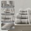 Madison Park Turkish 100% Cotton 600Gsm Luxury Premium Thick Soft Absorbent Hotel Bathroom Towel Set Shower Hand Face Washcloths, Assorted Sizes, Natural 6 Piece(Grey)