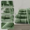 Madison Park Turkish 100% Cotton 600Gsm Luxury Premium Thick Soft Absorbent Hotel Bathroom Towel Set Shower Hand Face Washcloths, Assorted Sizes, Natural 6 Piece(Green)
