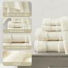 Madison Park Turkish 100% Cotton 600Gsm Luxury Premium Thick Soft Absorbent Hotel Bathroom Towel Set Shower Hand Face Washcloths, Assorted Sizes, Natural 6 Piece(Natural)