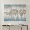 Madison Park Wall Art Living Room Décor – Embellished Hand Painted Canvas, Home Accent Glitter Abstract Bathroom Decoration Ready to Hang Painting for Bedroom, 15″W x 35″H x 1.5″D, Taupe 3 Piece(Blue)
