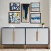 Madison Park Wall Art Living Room Décor – Galary Canvas Home Accent Modern Dining Bathroom Decoration, Ready to Hang Painting for Bedroom, Multi-Sizes, Blue Bliss 5 Piece(Blue Bliss)