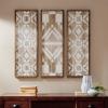 Madison Park Wall Art Living Room Décor – Geometric Design Natural Wooden Frame, Home Accent Bathroom Decoration Ready to Hang Panels for Bedroom, 12.6″W x 36.81″H x 1.18″D, Natural 3 Piece(Natural)