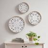 Madison Park Wall Art Living Room Décor – Medallion Trio Real Fir Wood Round Design, Home Accent Modern Kitchen Dining Decoration, Ready to Hang Panel for Bedroom, Multi-Sizes, Natural/White 3 Piece(Medallion Trio)