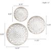 Madison Park Wall Art Living Room Décor – Medallion Trio Real Fir Wood Round Design, Home Accent Modern Kitchen Dining Decoration, Ready to Hang Panel for Bedroom, Multi-Sizes, Natural/White 3 Piece(Medallion Trio)