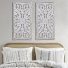 Madison Park Wall Art Living Room Décor – Vintage Botanical Carved Wooden Panel Home Accent Bathroom Decoration Ready to Hang Frames for Bedroom, 15.75″W x 31.5″L x 0.59″D, White 2 Piece(White)