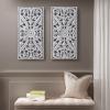 Madison Park Wall Art Living Room Décor – Vintage Botanical Carved Wooden Panel Home Accent Bathroom Decoration Ready to Hang Frames for Bedroom, 15.75″W x 31.5″L x 0.59″D, White 2 Piece(White)
