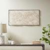 Madison Park Wall Art Living Room Décor Leaves Paper Cloaked with Metal Frame, Home Accent Modern Inspired Dining, Bathroom Decoration Ready to Hang Panel for Bedroom, 31.89″W x 15.94″H, Natural