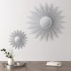 Madison Park Wall Décor Fiore Metal Sunburst Mirror for Living Room – Home Accent, Ready to Hang Bedroom Decoration, 29.5″ Diameter, Gold(Silver)