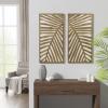Madison Park Wall Décor for Living Room – Birch Botanical Two-Tone, Home Accent Modern Kitchen Dining Decoration, Ready to Hang 2-Piece Wood Panel Set for Bedroom, 16″W x 32″H, Monstera(Palm)