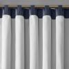 Madison Park White Curtains For Living room , Transitional Rod Pocket Curtains For Bedroom , Embroidered Andora Back Tab Fabric Window Curtains , 50″ x 84″, 1-Panel Pack(Navy)
