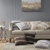 Madison Park Zuri Faux Fur Ombre Stripe Ultra Soft Luxury Decorative Throw Pillows, for Couch Bed with Insert, 20×20, Leopard(Snow Leopard)