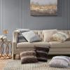 Madison Park Zuri Faux Fur Ombre Stripe Ultra Soft Luxury Decorative Throw Pillows, for Couch Bed with Insert, 20×20, Leopard(Tan)