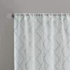 Sheer Curtain Irina Embroidered Kitchen, Transitional Fabric Sheers Single Curtain for Living Room Light Privacy Curtain Diffusing Sunlight, 1-Panel Pack, 50″ x 95″, White(White/Aqua)