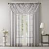 Sheer Curtain Irina Embroidered Kitchen, Transitional Fabric Sheers Single Curtain for Living Room Light Privacy Curtain Diffusing Sunlight, 1-Panel Pack, 50″ x 95″, White(Grey)