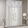 Sheer Curtain Irina Embroidered Kitchen, Transitional Fabric Sheers Single Curtain for Living Room Light Privacy Curtain Diffusing Sunlight, 1-Panel Pack, 50″ x 95″, White(White/Grey)