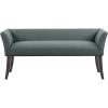 Madison Park Accent Bench, Upholstered with Nailhead Trim, & Padded Seat Entryway Bench Small, End of Bed Bench with Back, 49.5″ W x 19.25″ D x 23″ H, Tan(Slate Blue)