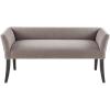 Madison Park Accent Bench, Upholstered with Nailhead Trim, & Padded Seat Entryway Bench Small, End of Bed Bench with Back, 49.5″ W x 19.25″ D x 23″ H, Tan(Grey)