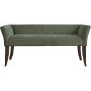 Madison Park Accent Bench, Upholstered with Nailhead Trim, & Padded Seat Entryway Bench Small, End of Bed Bench with Back, 49.5″ W x 19.25″ D x 23″ H, Tan(Green)