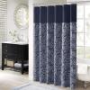 Madison Park Aubrey Shower Curtain Paisley Jacquard Pieced Microfiber Faux Silk Modern Home Bathroom Decorations Bathtub Privacy Screen, Decorative Bathroom, 72″ x 72″, Navy(Navy)