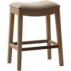 Madison Park Belfast Bar Stools, Contour Padded Seat, Nail Head Trim, Modern Kitchen Counter Chair, Solid Hardwood, Metal Kickplate Footrest, Dining Room Accent Furniture, Linen(Linen)
