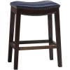 Madison Park Belfast Bar Stools, Contour Padded Seat, Nail Head Trim, Modern Kitchen Counter Chair, Solid Hardwood, Metal Kickplate Footrest, Dining Room Accent Furniture, Linen(Navy)
