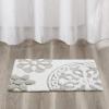 Madison Park Casablanca 100% Cotton Tufted Bathroom Rugs Luxurious Plush Medallion Floral Pattern Bath Mat Absorbent, Quick Dry, Spa Design Shower Room Décor, Round 25″, Taupe(Taupe)