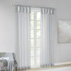 Madison Park Ceres DIY Twisted Tab Sheer Curtain, Pair Panels, Lightweight Window Treatment, Voile Privacy, Light Filtering Drape for Bedroom and Apartment, 50 in x 84 in, White 2 Piece(Light Grey)