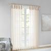 Madison Park Ceres DIY Twisted Tab Sheer Curtain, Pair Panels, Lightweight Window Treatment, Voile Privacy, Light Filtering Drape for Bedroom and Apartment, 50 in x 84 in, White 2 Piece(Ivory)