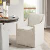 Madison Park Charlotte Dining Chair with Hidden Casters, Accent Chair 20″ Thick Seat Cushion, Upholstered, Padded, Modern Farmhouse Dining Chair Side Chair, Fully Assembled Chair 34″ H Grey(Cream)
