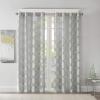 Madison Park Eden Single Curtain for Bedroom, Modern Contemporary Light Sheers for Living Room, Geometric Pattern with Grommet, 50×95, White(Grey)
