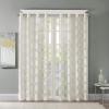 Madison Park Eden Single Curtain for Bedroom, Modern Contemporary Light Sheers for Living Room, Geometric Pattern with Grommet, 50×95, White(Ivory)