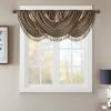 Madison Park Elena Waterfall Embellished Rod Pocket Valance , Faux Silk Valances for Window , 38X46″ , Bronze(Bronze)