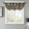 Madison Park Elena Waterfall Embellished Rod Pocket Valance , Faux Silk Valances for Window , 38X46″ , Bronze(Charcoal)