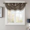 Madison Park Elena Waterfall Embellished Rod Pocket Valance , Faux Silk Valances for Window , 38X46″ , Bronze(Pewter)